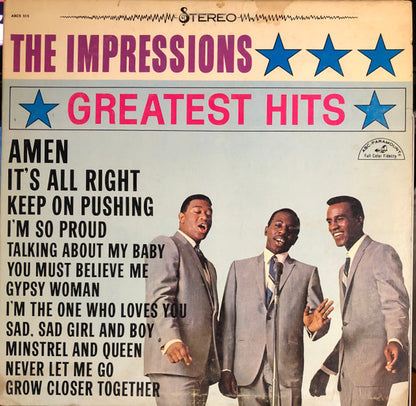 Impressions, The : Greatest Hits (LP,Compilation,Reissue,Repress,Stereo)