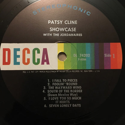 Patsy Cline : Showcase With The Jordanaires (LP,Album,Reissue,Repress,Stereo)
