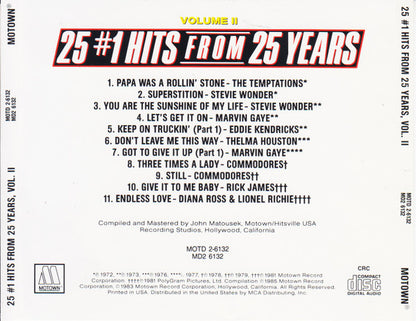 Various : 25 #1 Hits From 25 Years (Volume II) (Compilation)