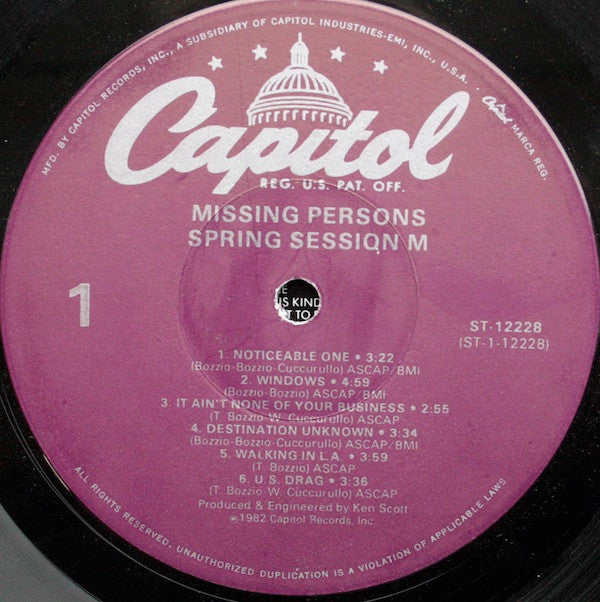 Missing Persons : Spring Session M (LP,Album)