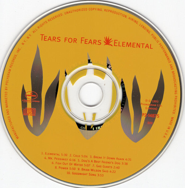 Tears For Fears : Elemental (Album,Club Edition)