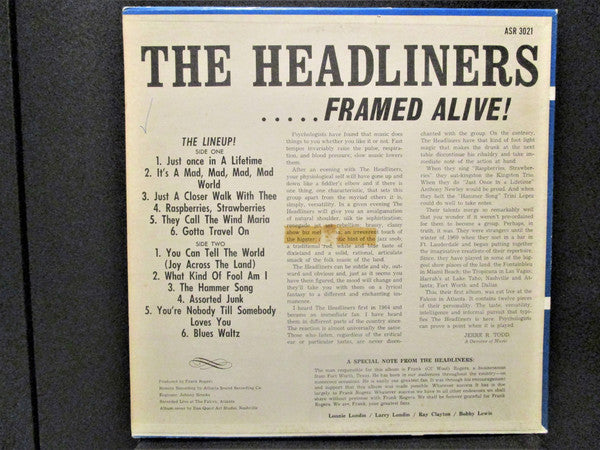 Headliners (25), The : .....Framed Alive! (LP,Album,Stereo)