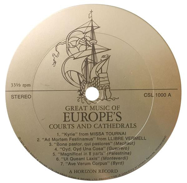 Various : Great Music Of Europe's Courts & Cathedrals (LP,Compilation)