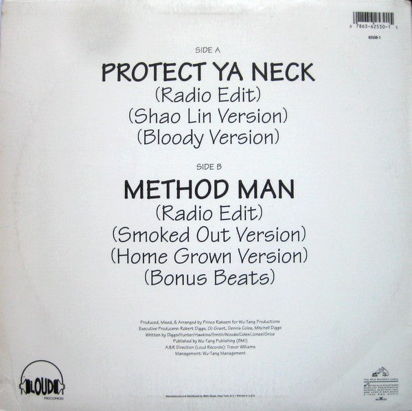 Wu-Tang Clan : Protect Ya Neck (12",33 ⅓ RPM,Stereo)