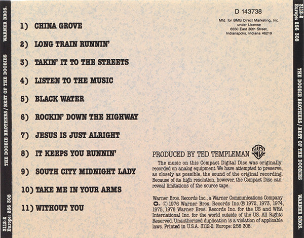 Doobie Brothers, The : Best Of The Doobies (Compilation,Club Edition,Reissue)