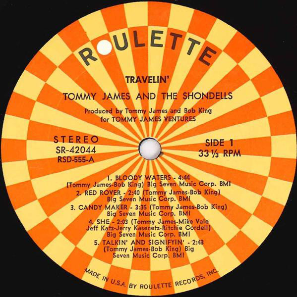Tommy James & The Shondells : Travelin' (LP,Album)