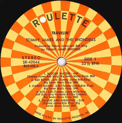 Tommy James & The Shondells : Travelin' (LP,Album)