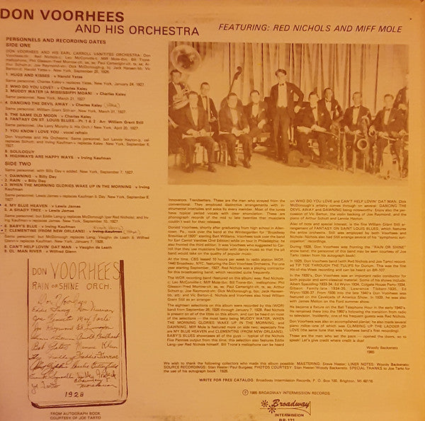 Don Voorhees And His Orchestra : Featuring: Red Nichols And Miff Mole (LP)