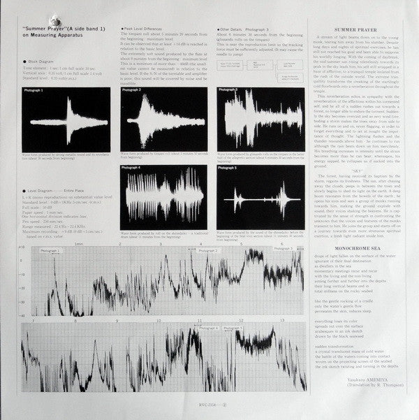 Yasukazu Amemiya, Morton Feldman : Summer Prayer (LP)