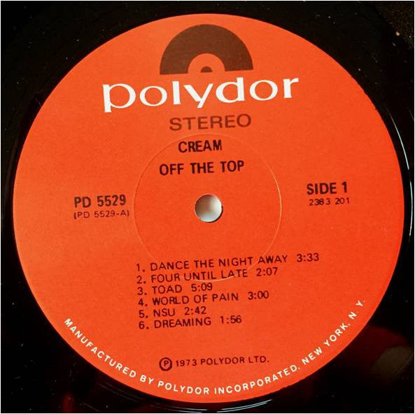 Cream (2) : Off The Top (LP,Compilation)