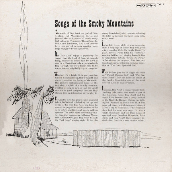 Roy Acuff And His Smoky Mountain Boys : Songs Of The Smoky Mountains (LP,Album,Mono)
