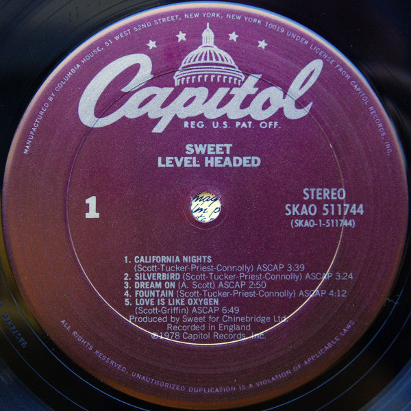 Sweet, The : Level Headed (LP,Album,Club Edition)