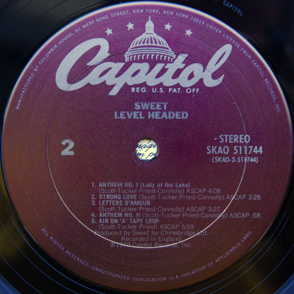 Sweet, The : Level Headed (LP,Album,Club Edition)