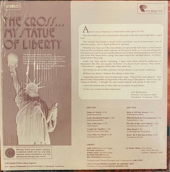 Churchmen (4), The : The Cross … My Statue Of Liberty (LP,Album,Stereo)