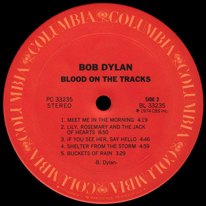 Bob Dylan : Blood On The Tracks (LP,Album,Stereo)