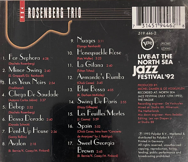 Rosenberg Trio, The : Live At The North Sea Jazz Festival '92 (Album,Reissue)