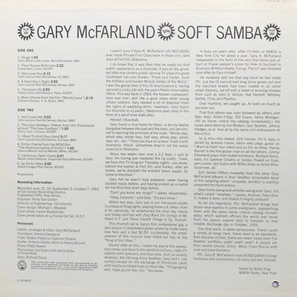 Gary McFarland : Soft Samba (LP,Album,Mono)