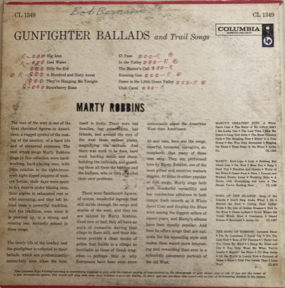 Marty Robbins : Gunfighter Ballads And Trail Songs (LP,Album,Reissue,Mono)