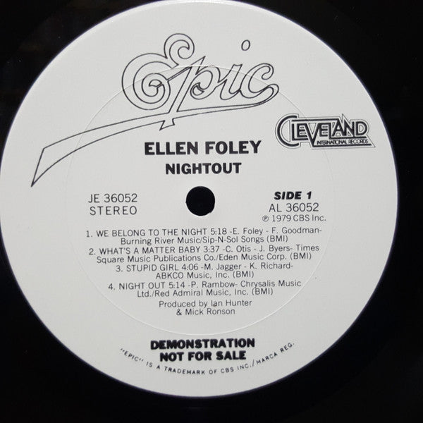 Ellen Foley : Nightout (LP,Album,Promo)