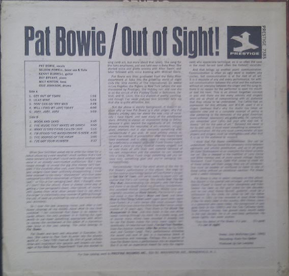 Pat Bowie : Out Of Sight! (LP,Album,Stereo)