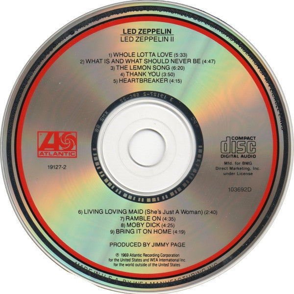 Led Zeppelin : Led Zeppelin II (Album,Club Edition,Reissue,Stereo)