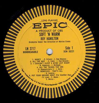 Roy Hamilton (5) : Soft N' Warm (LP,Album,Mono)