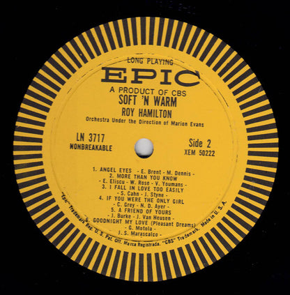 Roy Hamilton (5) : Soft N' Warm (LP,Album,Mono)