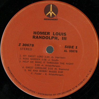 Boots Randolph : Homer Louis Randolph, III (LP,Album,Stereo)