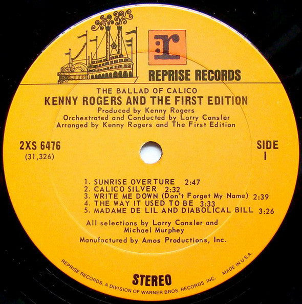 Kenny Rogers & The First Edition : The Ballad Of Calico (LP,Album)