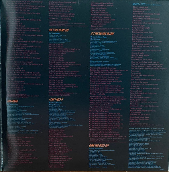 Michael Jackson : Off The Wall (LP,Album,Stereo)
