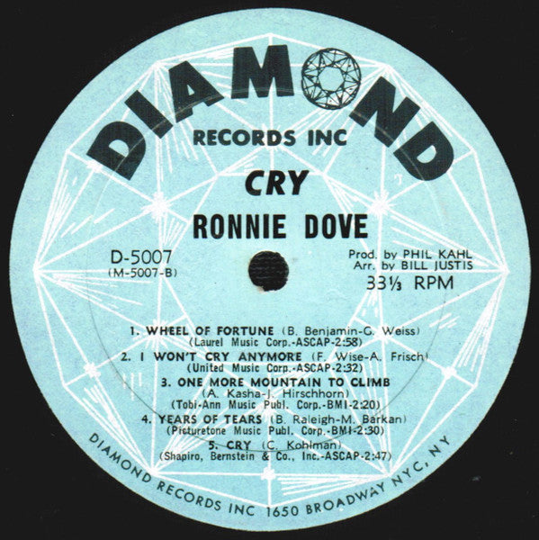 Ronnie Dove : Cry (LP,Album,Mono)