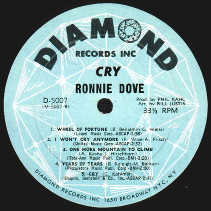 Ronnie Dove : Cry (LP,Album,Mono)