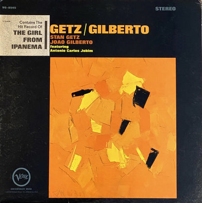 Stan Getz & João Gilberto Featuring Antonio Carlos Jobim : Getz / Gilberto (LP,Album,Stereo)
