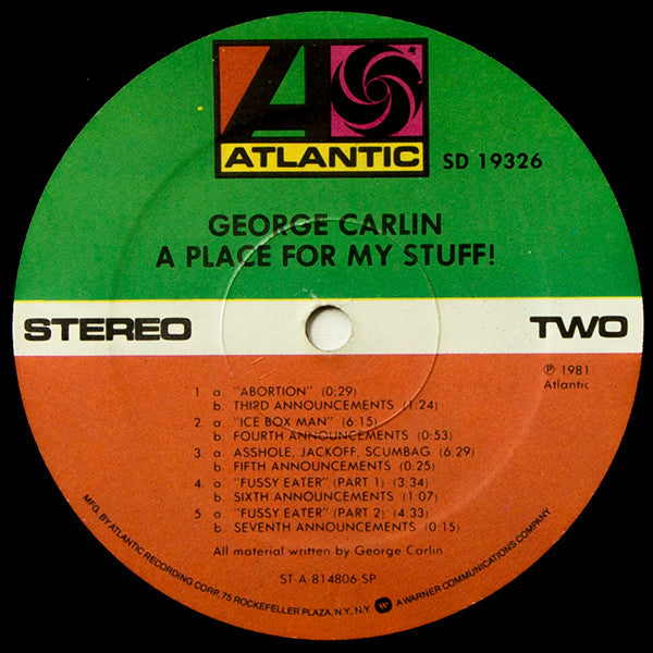 George Carlin : A Place For My Stuff (LP,Album)