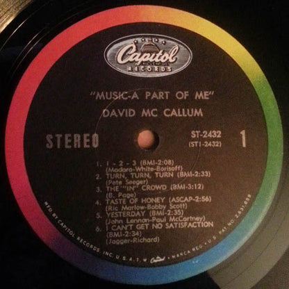 David McCallum : Music - A Part Of Me (LP,Album,Stereo)