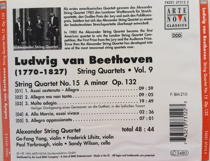 Ludwig van Beethoven, Alexander String Quartet : String Quartets Vol. 9 (No. 15 Op. 132) (Album)