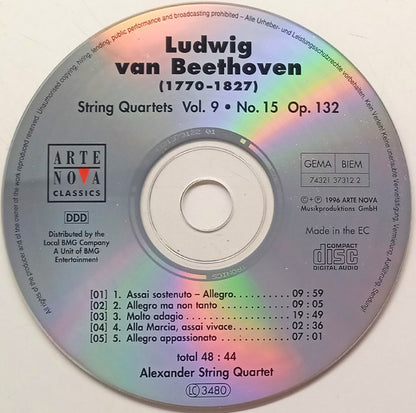 Ludwig van Beethoven, Alexander String Quartet : String Quartets Vol. 9 (No. 15 Op. 132) (Album)