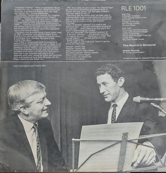 Larry Cunningham (2) : A Ramblin' Irishman (LP,Album,Mono)