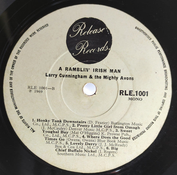 Larry Cunningham (2) : A Ramblin' Irishman (LP,Album,Mono)