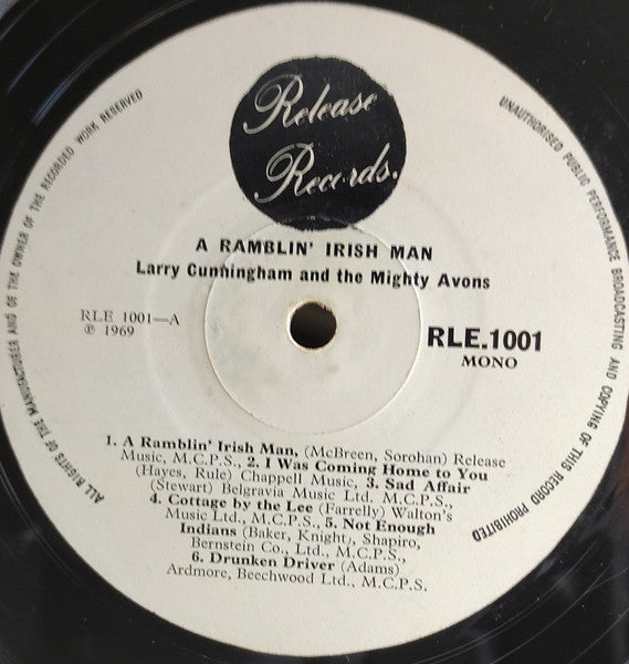 Larry Cunningham (2) : A Ramblin' Irishman (LP,Album,Mono)