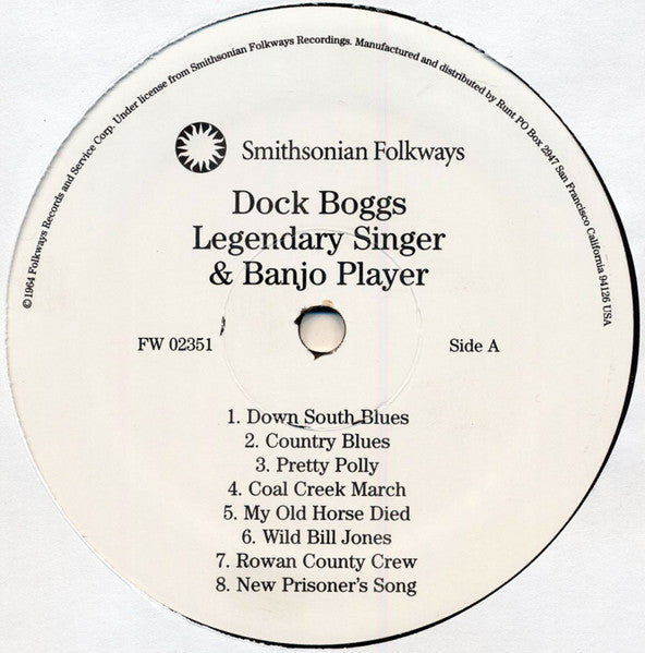 Dock Boggs : Legendary Singer & Banjo Player (LP,Album)