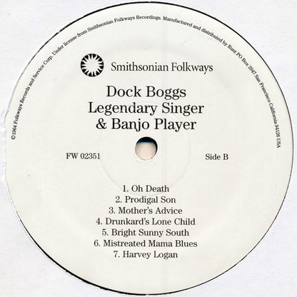 Dock Boggs : Legendary Singer & Banjo Player (LP,Album)