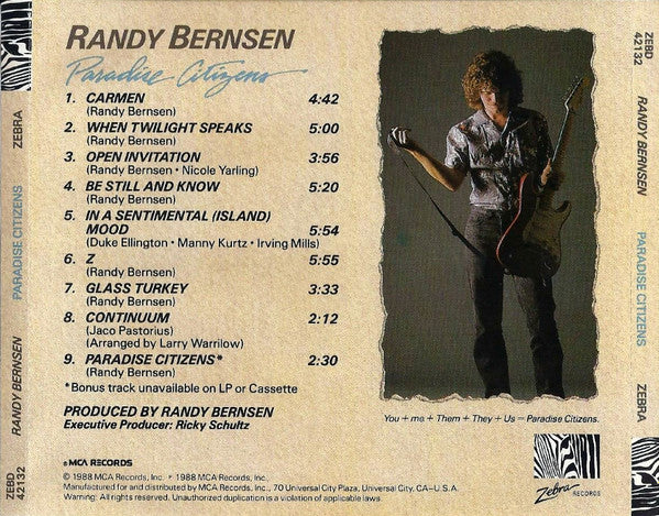 Randy Bernsen : Paradise Citizens (Album)