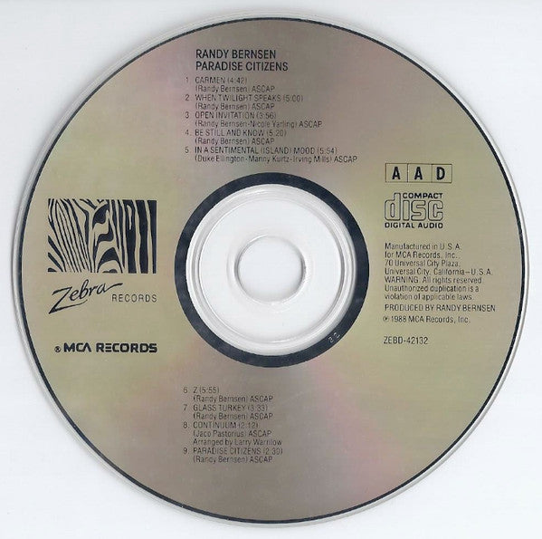 Randy Bernsen : Paradise Citizens (Album)