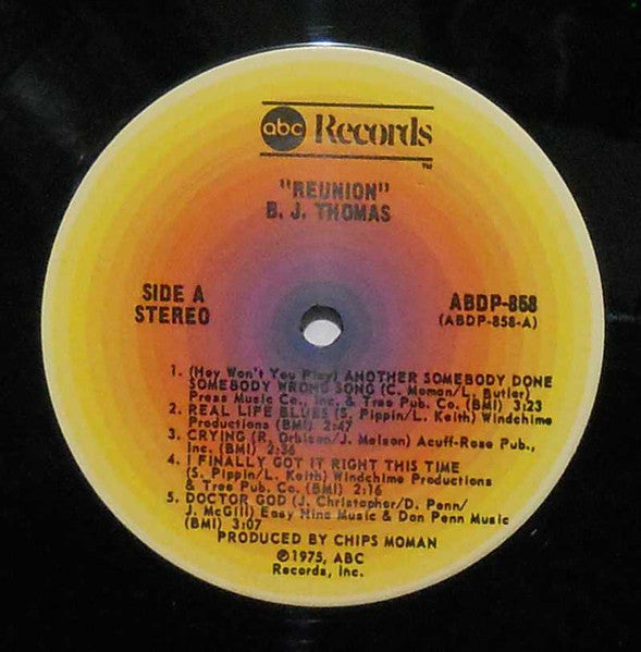 B.J. Thomas : Reunion (LP,Album,Reissue,Stereo)