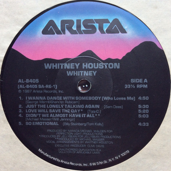 Whitney Houston : Whitney (LP,Album,Repress,Stereo)