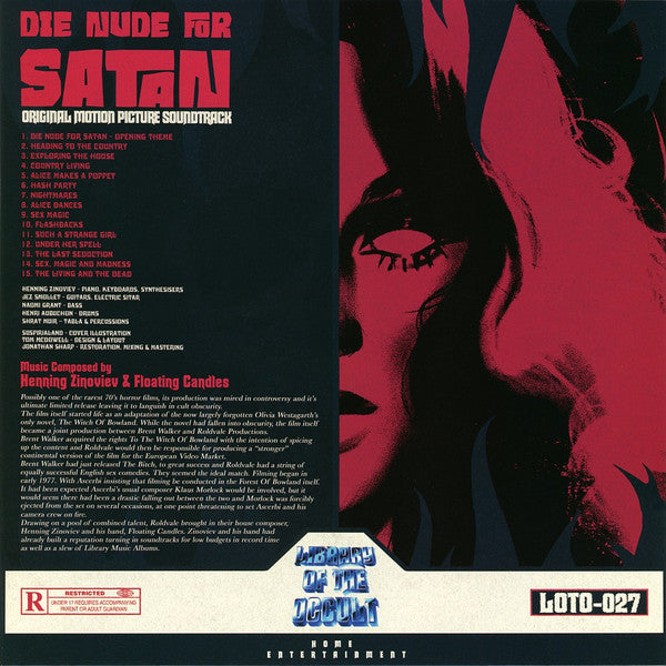 Henning Zinoviev & Floating Candles : Die Nude For Satan - Original Motion Picture Soundtrack (LP,Album,Limited Edition,Stereo)