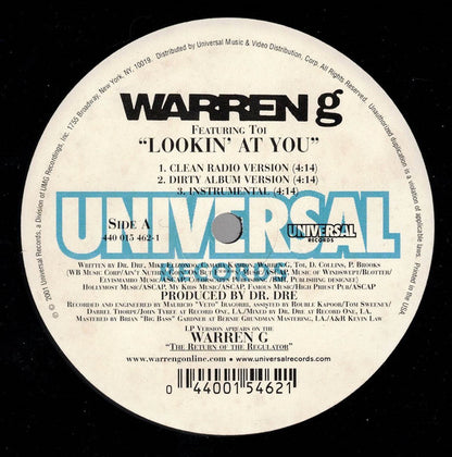 Warren G Featuring Toi (11) : Lookin' At You (12",Single,33 ⅓ RPM)