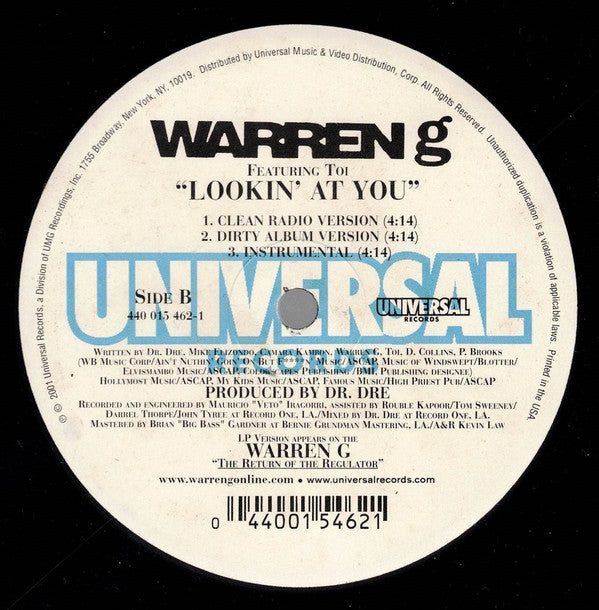 Warren G Featuring Toi (11) : Lookin' At You (12",Single,33 ⅓ RPM)