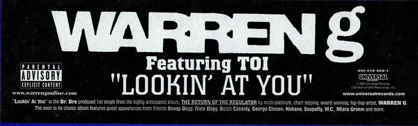 Warren G Featuring Toi (11) : Lookin' At You (12",Single,33 ⅓ RPM)